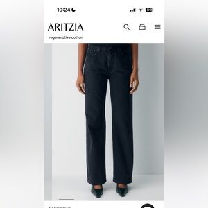 Aritzia Black Flare Wide Leg Jeans